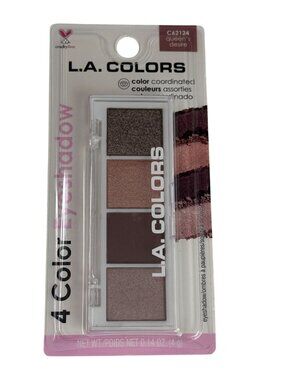 L.A. Colors 4 Color Eyeshadow Palette Queen's Desire C62124 New